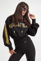 Bluza damska z kapturem VERSACE JEANS COUTURE. Bluzy damskie Versace Jeans Couture, m, bez wzorów, z jeansu, z kapturem. W wyprzedaży za 1,175.30 zł.