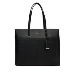 Torebka Calvin Klein. Czarne shopper bag Calvin Klein, bez wzorów, bez dodatków. Za 449.99 zł.