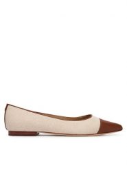 LAUREN RALPH LAUREN Baleriny 802P10530003 Beżowy. Brązowe balerinki damskie Lauren Ralph Lauren, bez wzorów, z materiału. Za 689.99 zł.
