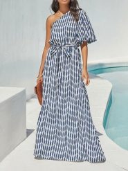 LA Angels Sukienka w kolorze granatowo-kremowym rozmiar: L. Brązowe sukienki damskie LA Angels, bez wzorów, z tkaniny, bez ramiączek. Za 223.99 zł.