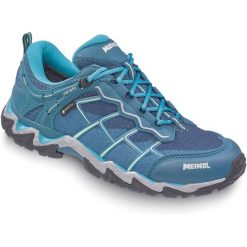 Buty sportowe damskie Meindl Houston Lady Gore-Tex. Niebieskie obuwie sportowe damskie MEINDL, z gore-texu, bez zapięcia, trekkingowe. W wyprzedaży za 499.50 zł.