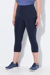 Damskie Legginsy 3/4 długość do łydek wysoki stan szybkoschnący materiał. Czarne legginsy damskie Ulla Popken, plus size, bez wzorów, z elastanu. Za 239.99 zł.