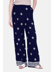 ASSUILI Spodnie w kolorze granatowym rozmiar: 38. Niebieskie spodnie materiałowe damskie Assuili, bez wzorów, z materiału. Za 100.99 zł.