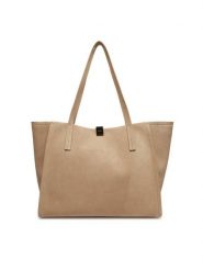 Calvin Klein Torebka Ck Narrate Shopper_Suede K60K612983 Beżowy. Brązowe shopper bag Calvin Klein, ze skóry, bez dodatków. Za 569.99 zł.