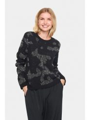 SAINT TROPEZ Sweter "Halima" w kolorze czarnym rozmiar: XXL. Czarne swetry klasyczne damskie Saint Tropez, xxl, bez kołnierzyka. Za 127.35 zł.
