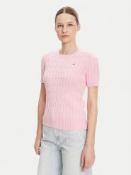 Tommy Hilfiger Sweter WW0WW38744 Różowy Regular Fit. Czerwone swetry klasyczne damskie Tommy Hilfiger, s, z bawełny, bez kołnierzyka. Za 369.99 zł.