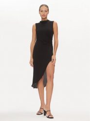 DKNY Sukienka letnia D2A4B3AR Czarny Regular Fit. Czarne sukienki damskie DKNY, bez wzorów, z wiskozy, bez ramiączek. Za 829.99 zł.