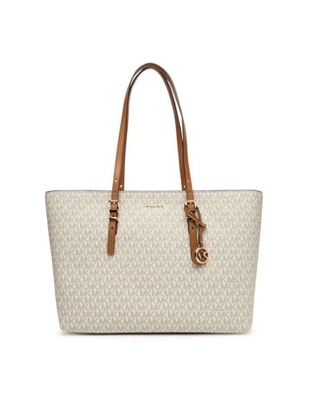 MICHAEL Michael Kors Torebka Quinn 30T5GQNT9B Beżowy. Brązowe shopper bag MICHAEL Michael Kors, bez wzorów, ze skóry, bez dodatków. Za 1,109.00 zł.
