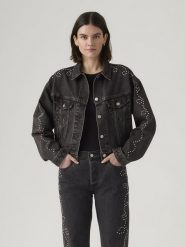 Levi's Kurtka dżinsowa w kolorze antracytowym rozmiar: M. Czarne kurtki damskie Levi's, m, bez wzorów, z bawełny, bez kaptura. Za 271.03 zł.