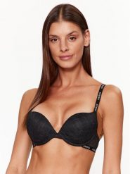 Guess Biustonosz push-up O3BC17 KBXA0 Czarny. Czarne biustonosze Guess, z aplikacjami, z syntetyku. Za 109.99 zł.