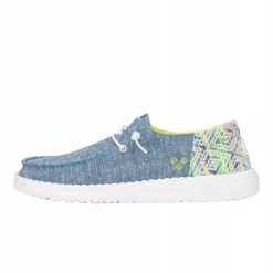 HEYDUDE Damskie Mokasyny Wendy Funk Surf Baja. Niebieskie mokasyny damskie Hey dude, z materiału, bez obcasa. Za 219.00 zł.