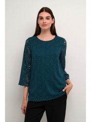 Kaffe Bluzka "Fika" w kolorze niebieskim rozmiar: XL. Niebieskie bluzki damskie Kaffe, xl, bez wzorów, z koronki, bez kołnierzyka, bez ramiączek. Za 87.61 zł.