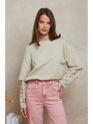 Plume Bluza "Reyne" w kolorze beżowym rozmiar: M. Brązowe bluzy damskie Plume, m, bez wzorów, z koronki, bez kaptura. Za 118.56 zł.