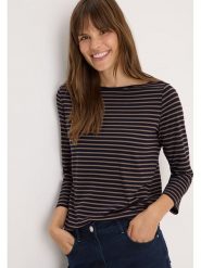 Cecil Koszulka w kolorze czarno-brązowym rozmiar: L. Czarne koszulki damskie Cecil, l, bez wzorów, bez kołnierzyka, bez ramiączek. Za 92.42 zł.