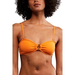 Góra od stroju kąpielowego Roxy Color Jam Bandeau. Brązowe bikini Roxy, bez wzorów. Za 89.99 zł.