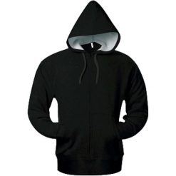 Bluza z kapturem i kieszeniami kangurowymi Kariban. Czarne bluzy damskie KARIBAN, xl, bez wzorów, z bawełny, z kapturem. Za 230.50 zł.