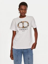 TWINSET T-Shirt 242TP2523 Biały Regular Fit. Białe t-shirty damskie Twinset, l, bez wzorów, z bawełny, bez kołnierzyka. Za 519.99 zł.