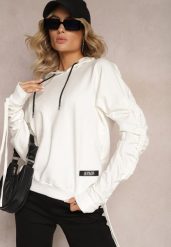 Biała Bluza Bawełniana z Kapturem Dolcean. Białe bluzy damskie Renee, bez wzorów, z bawełny, z kapturem. Za 89.99 zł.