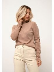 Just Cashmere Kaszmirowy golf "Ava" w kolorze beżowym rozmiar: S. Brązowe golfy damskie Just Cashmere, s, bez wzorów, z kaszmiru, bez ramiączek. Za 202.50 zł.