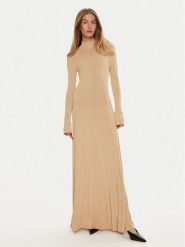 IVY OAK Sukienka dzianinowa Kourtney IO113144 Beżowy Slim Fit. Brązowe sukienki damskie IVY & OAK, bez wzorów, z dzianiny, bez ramiączek. Za 759.99 zł.
