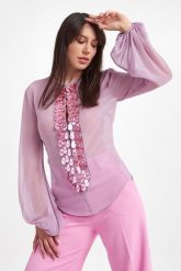 Bluzka damska BLUGIRL BLUMARINE. Bluzki damskie Blugirl Blumarine, bez wzorów, bez kołnierzyka, bez ramiączek. W wyprzedaży za 563.60 zł.