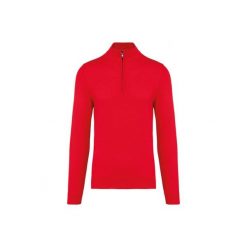 Sweter 1/4 zip Kariban. Czerwone swetry klasyczne damskie KARIBAN, na zimę, bez kołnierzyka. Za 211.50 zł.