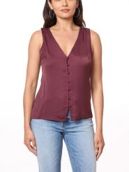Scotch & Soda Bluzka w kolorze bordowym rozmiar: L. Czerwone bluzki damskie Scotch & Soda, l, bez wzorów, bez kołnierzyka, bez ramiączek. Za 70.41 zł.