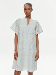 Bruuns Bazaar Sukienka letnia Julia BBW3948 Niebieski Relaxed Fit. Niebieskie sukienki damskie Bruuns Bazaar, bez wzorów, z bawełny, bez ramiączek. Za 479.99 zł.