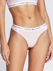 Tommy Hilfiger Stringi UW0UW03835 Różowy. Czerwone stringi Tommy Hilfiger, bez wzorów, z bawełny. Za 59.99 zł.