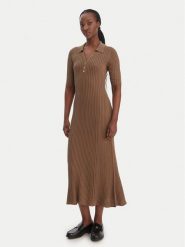 Tommy Hilfiger Sukienka dzianinowa WW0WW48447 Brązowy Slim Fit. Brązowe sukienki damskie Tommy Hilfiger, bez wzorów, z dzianiny, bez ramiączek. Za 849.99 zł.