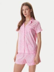 LAUREN RALPH LAUREN Piżama ILN12499 Różowy Regular Fit. Czerwone piżamy damskie Lauren Ralph Lauren, bez wzorów, z wiskozy, bez ramiączek. Za 449.99 zł.