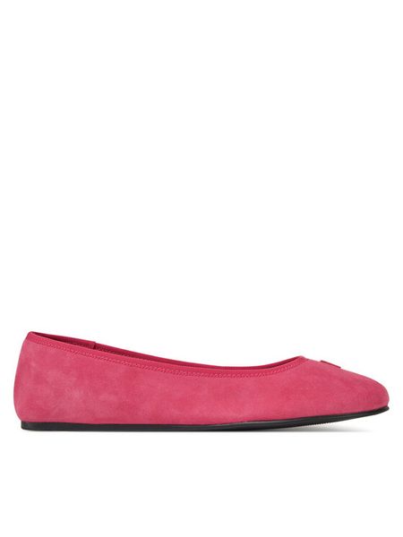 Tommy Hilfiger Baleriny Th Hardware Suede Ballerina FW0FW08655 Różowy. Czerwone balerinki damskie Tommy Hilfiger, bez wzorów, ze skóry. Za 209.99 zł.