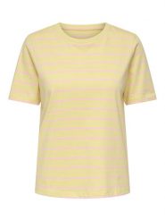 ONLY Koszulka w kolorze żółtym rozmiar: XL. Żółte bluzki damskie Only, xl, bez wzorów, z bawełny, bez kołnierzyka, bez ramiączek. Za 61.17 zł.