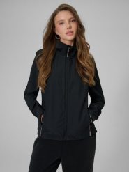4F Kurtka softshell wiatroodporna membrana 5000 damska - czarna M. Czarne kurtki damskie 4F, m, bez wzorów, z materiału, bez kaptura. Za 299.99 zł.
