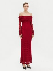 BARDOT Sukienka wieczorowa 59776DB Czerwony Regular Fit. Czerwone sukienki damskie Bardot, bez wzorów, z syntetyku, wizytowe, bez ramiączek. Za 339.99 zł.