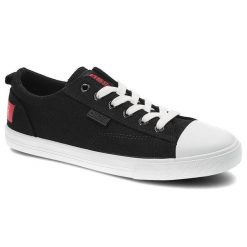 Trampki damskie Big Star, materiałowe i sportowe, czarne, DD274877. Czarne trampki damskie Big Star, bez wzorów, z gumy, przed kostkę, bez zapięcia. Za 89.99 zł.