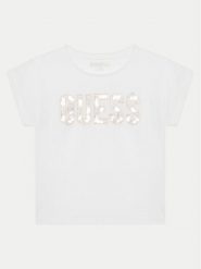 Guess T-Shirt J5GI09 K6YW4 Biały Regular Fit. Białe koszulki i t-shirty dziewczęce Guess, z aplikacjami, z bawełny, bez kołnierzyka, bez ramiączek. Za 59.99 zł.