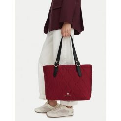 Torebka Beverly Hills Polo Club. Czerwone shopper bag Beverly Hills Polo Club, bez wzorów, bez dodatków. Za 199.99 zł.