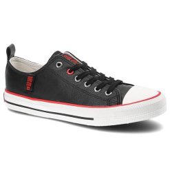Czarne Trampki Big Star Modne Buty Damskie Półbuty. Czarne trampki damskie Big Star, z aplikacjami, z materiału, bez zapięcia. Za 109.00 zł.