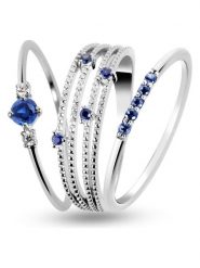 Les Petites Précieuses Srebrne pierścionki (3 szt.) z kamieniami szlachetnymi rozmiar: 50. Niebieskie pierścionki damskie Les Petites Précieuses, z cyrkonią, srebrne. Za 404.99 zł.