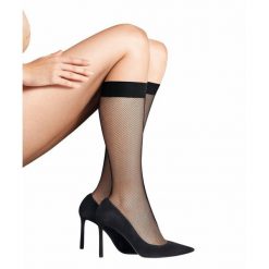 Skarpetki damskie Falke Net. Czarne skarpetki damskie Falke, bez wzorów, z elastanu. Za 111.00 zł.