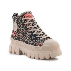 Buty do chodzenia damskie Palladium Revolt Hi Wild. Brązowe obuwie sportowe damskie Palladium, z materiału, bez zapięcia, trekkingowe. Za 634.00 zł.