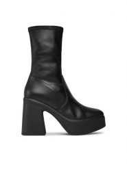 Steve Madden Botki Low Phoenix SM11002629 SM11002629-001 Czarny. Czarne botki damskie Steve Madden, ze skóry, bez obcasa, na słupku, bez zapięcia. Za 669.99 zł.