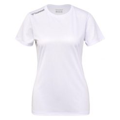 HUMMEL koszulka damska sportowa do biegania jogging RUN JERSEY. Białe koszulki sportowe damskie Hummel, bez wzorów, z jersey, bez ramiączek, do biegania. Za 53.99 zł.