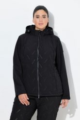 Damskie Kurtka softshellowa pikowana HYPRAR hydrofobowa kaptur. Czarne kurtki damskie Ulla Popken, plus size, bez wzorów, z materiału, z kapturem. Za 429.99 zł.