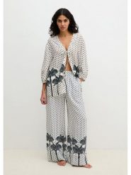 Marc O´Polo Bodywear Bluzka w kolorze biało-czarnym rozmiar: S. Białe bluzki damskie s, bez wzorów, z wiskozy, bez kołnierzyka, bez ramiączek. Za 189.95 zł.