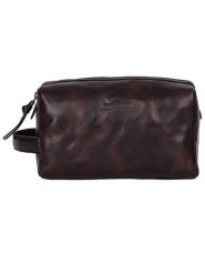 WEZBEY Skórzana kosmetyczka w kolorze brązowym - 22 x 11 x 8 cm rozmiar: onesize. Brązowe kosmetyczki damskie WEZBEY, bez wzorów, z materiału. Za 113.99 zł.