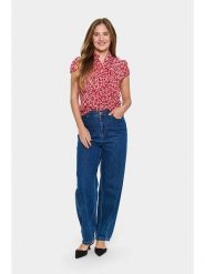 SAINT TROPEZ Bluzka w kolorze czerwonym rozmiar: XL. Czerwone bluzki damskie Saint Tropez, xl, bez wzorów, bez kołnierzyka, bez ramiączek. Za 130.19 zł.