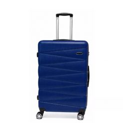Walizka na kółkach Sapphire ST-2240 granatowa - średnia M DUO. Niebieskie walizki SAPPHIRE, bez wzorów, z gumy, duże. W wyprzedaży za 119.00 zł.