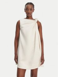 Eleh Sukienka koktajlowa SS260328 Biały Relaxed Fit. Białe sukienki damskie Eleh, bez wzorów, z syntetyku, wizytowe, bez ramiączek. Za 756.99 zł.